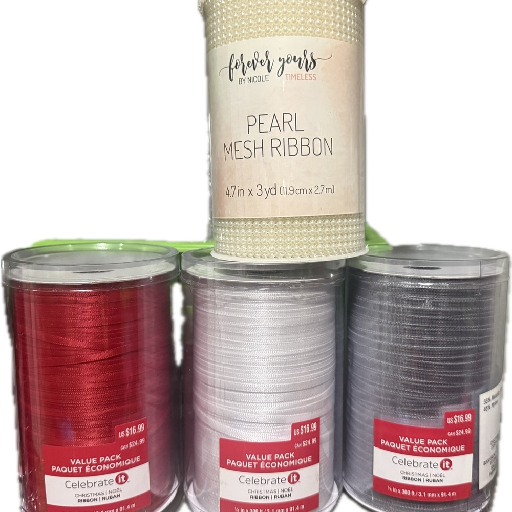 Celebrate It Ribbon Value Pack - Red, White, Silver